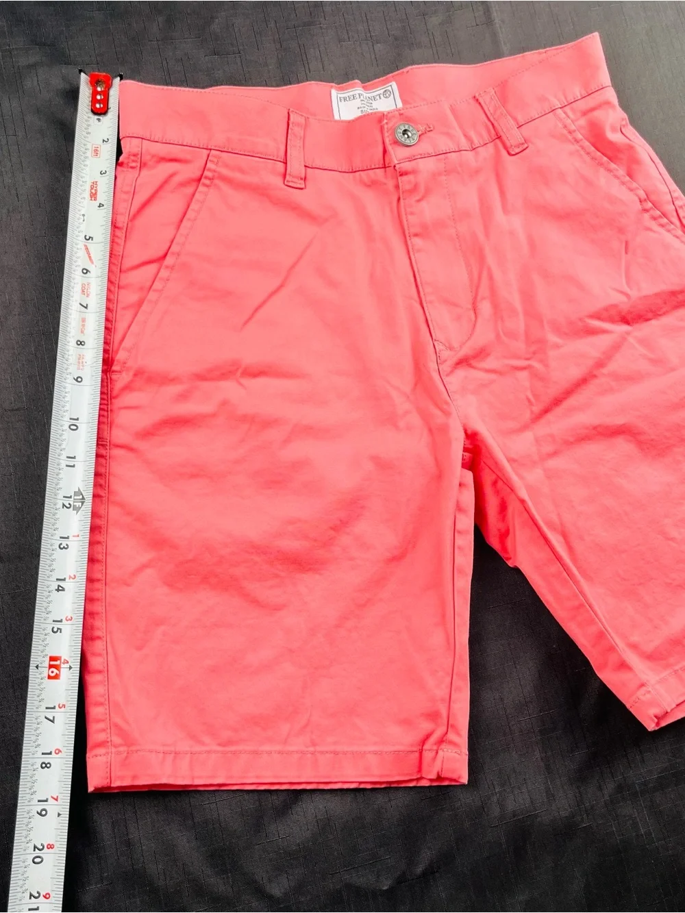 Free Planet Coral-Red Men's Flat Front Shorts